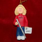 Flute Virtuoso, Female Blonde Hair Personalized Christmas Ornament Personalized by Russell Rhodes