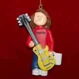 Guitar Christmas Ornament Virtuoso Brunette Female Personalized by RussellRhodes.com