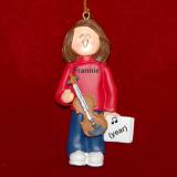 Violin Christmas Ornament Virtuoso Brunette Female Personalized by RussellRhodes.com