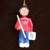 Flute Virtuoso, African American Male Christmas Ornament Personalized by Russell Rhodes