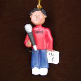 Star Singer African American Male Christmas Ornament Personalized by Russell Rhodes