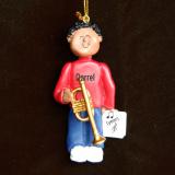 Trumpet Christmas Ornament Virtuoso African American Male Personalized by RussellRhodes.com