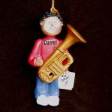 Tuba Virtuoso, African American Male Christmas Ornament Personalized by Russell Rhodes