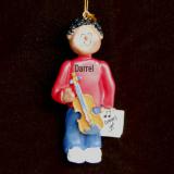 Violin Virtuoso, African American Male Christmas Ornament Personalized by Russell Rhodes