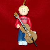 Cello Christmas Ornament Virtuoso Blond Male Personalized by RussellRhodes.com
