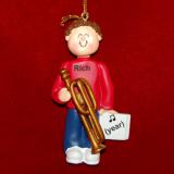 Trombone Christmas Ornament Virtuoso Brunette Male Personalized by RussellRhodes.com