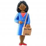 MBA Business School Graduation Gift Idea African American Female Christmas Ornament Personalized by RussellRhodes.com