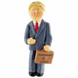 Professional Graduation Male Blonde Hair Christmas Ornament Personalized by Russell Rhodes