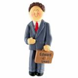 Professional Graduation Christmas Ornament Brunette Male Personalized by RussellRhodes.com