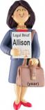 Lawyer Female Brown Hair Christmas Ornament Personalized by RussellRhodes.com