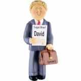 Lawyer Christmas Ornament Blond Male Personalized by RussellRhodes.com