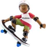 Skateboard Christmas Ornament African American Male Personalized by RussellRhodes.com