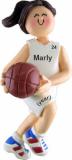 Basketball Champ Female Brown Hair Christmas Ornament Personalized by Russell Rhodes