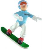 Snowboard Star Female Christmas Ornament Personalized by Russell Rhodes