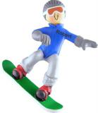 Snowboard Star Male Christmas Ornament Personalized by Russell Rhodes