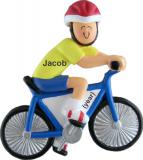 Bicycle Male Christmas Ornament Personalized by Russell Rhodes