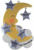 Moon & Stars - 5 Grandkids Christmas Ornament Personalized by Russell Rhodes