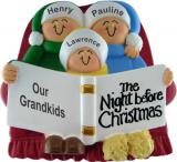 Night Before Christmas - 3 Grandchildren Christmas Ornament Personalized by RussellRhodes.com