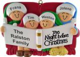 Night Before Christmas Family of 4 Christmas Ornament Personalized by Russell Rhodes