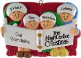 Night Before Christmas - 4 Grandchildren Christmas Ornament Personalized by Russell Rhodes