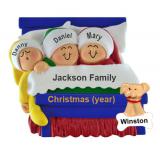 Family Christmas Ornament for 3 Christmas Morning with Pets Personalized by RussellRhodes.com