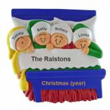Family Christmas Ornament for 4 Christmas Morning Personalized by RussellRhodes.com