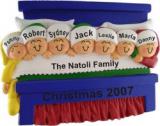 Christmas Morning Family of 7 Christmas Ornament Personalized by Russell Rhodes