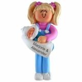 Big Sister Christmas Ornament Blond Personalized by RussellRhodes.com