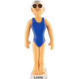 Swimmer Female Christmas Ornament Personalized by Russell Rhodes