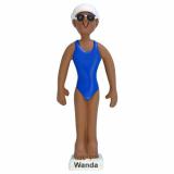 Swimming Christmas Ornament African American Female Personalized by RussellRhodes.com