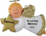 Memorial Christmas Ornament Blond Male Angel Personalized by RussellRhodes.com