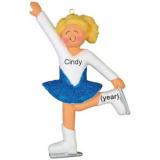 Skating Gracefully Female Blonde Christmas Ornament Personalized by Russell Rhodes