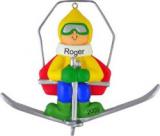 See you at the top! Skiing Male Christmas Ornament Personalized by Russell Rhodes