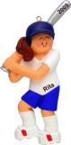 Softball Star! Female Brown Hair Christmas Ornament Personalized by RussellRhodes.com