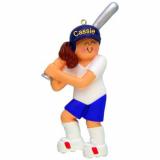 Softball Christmas Ornament Home Run Brunette Female Personalized by RussellRhodes.com
