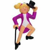 Tap and Jazz Dance Female Blonde Christmas Ornament Personalized by Russell Rhodes
