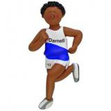 African-American Male Runner Christmas Ornament Personalized by Russell Rhodes