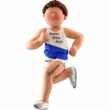 Triathlon Christmas Ornament Brunette Male Personalized by RussellRhodes.com