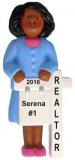Realtor Female African American Christmas Ornament Personalized by RussellRhodes.com