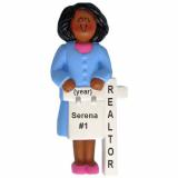Realtor Christmas Ornament African American Female Personalized by RussellRhodes.com