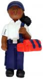 EMT Female African American Christmas Ornament Personalized by RussellRhodes.com