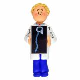 Chiropractor Male Blonde Christmas Ornament Personalized by RussellRhodes.com