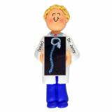Chiropractor Christmas Ornament Blond Male Personalized by RussellRhodes.com