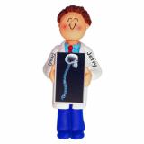 Radiologist Christmas Ornament Brunette Male Personalized by RussellRhodes.com