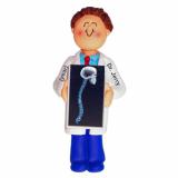 Chiropractor Christmas Ornament Brunette Male Personalized by RussellRhodes.com