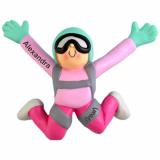 Sky Diving Christmas Ornament Female Personalized by RussellRhodes.com
