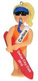 My First Summer Job Blonde Female Lifeguard Christmas Ornament Personalized by Russell Rhodes