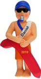 Male Lifeguard Christmas Ornament Personalized by RussellRhodes.com