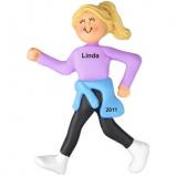Speed Walking/Runner Female Blond Christmas Ornament Personalized by Russell Rhodes