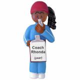 Coach Christmas Ornament African American Female Personalized by RussellRhodes.com
